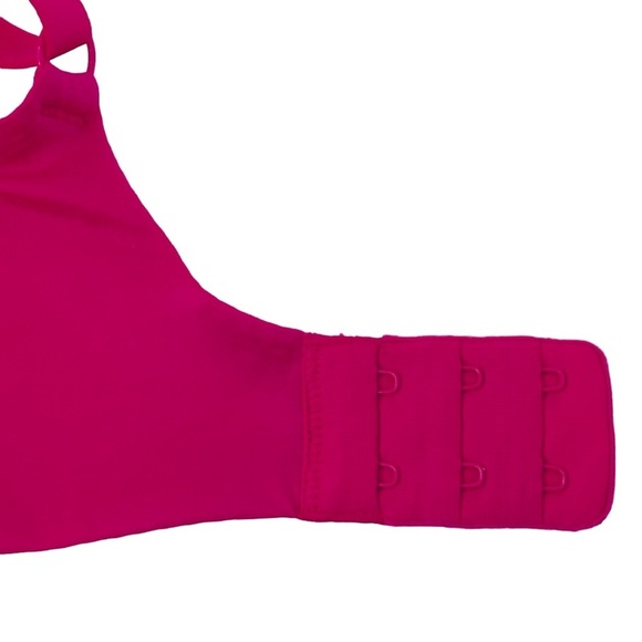 VICTORIA’S SECRET Plunge bra Fuchsia Padded Rhinestones Bling Underwire 38DD/38E - Picture 6 of 9